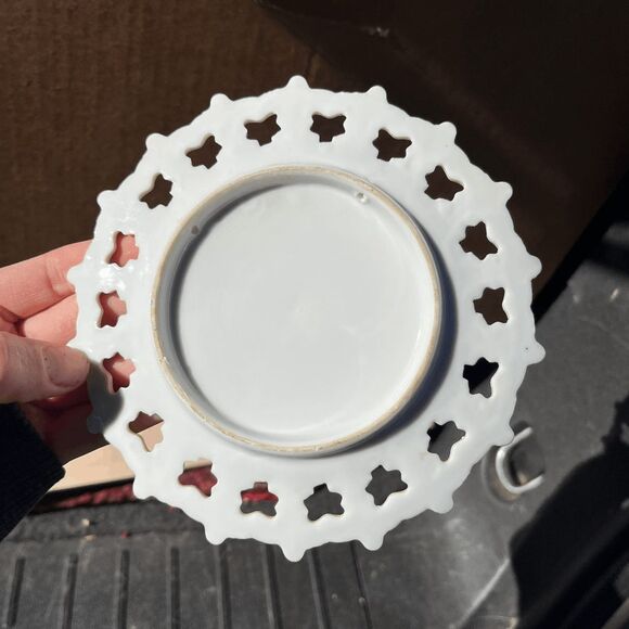 VTG Missouri Gateway Arch Souvenir Plate St. Louis Pink Gold Rim Lattice Edge - Picture 3 of 8